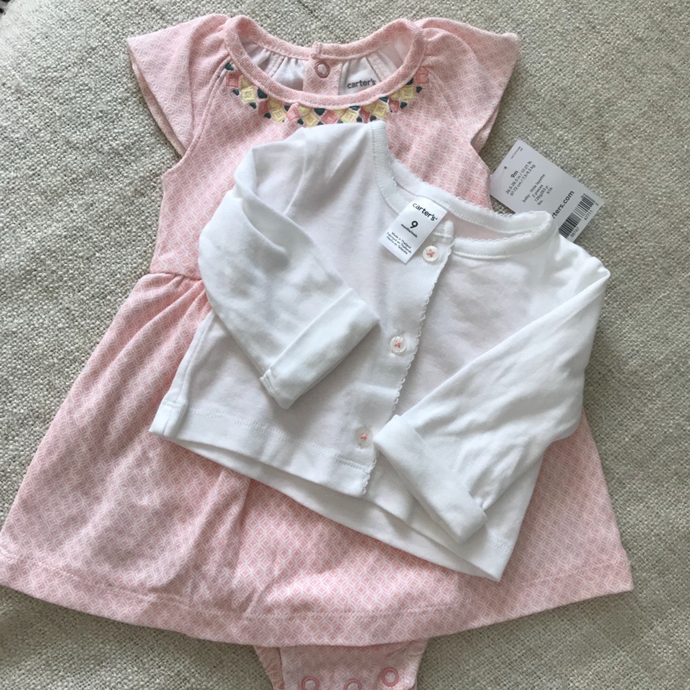 NWT Carter’s Two Piece Dress & Cardigan